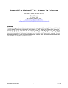 Sequential I/O on Windows NT™ 4.0 - Achieving Top Performance