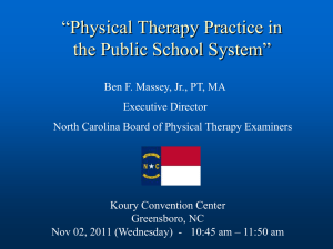 “Physical Therapy Practice in the Public School System”