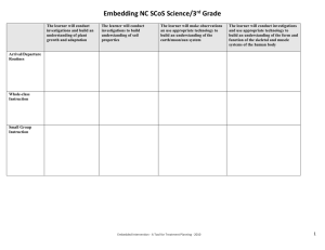 Embedding NC SCoS Science/3 Grade rd