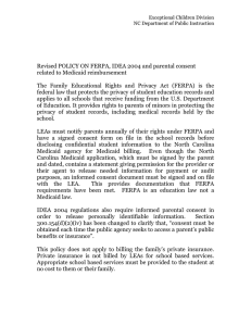 Revised POLICY ON FERPA, IDEA 2004 and parental consent