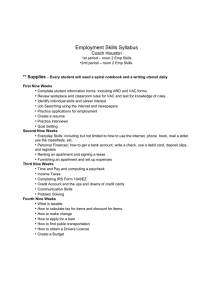 Employment Skills Syllabus  Coach Houston •