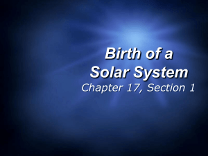 Birth of a Solar System Chapter 17, Section 1