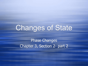 Changes of State Phase Changes Chapter 3, Section 2- part 2