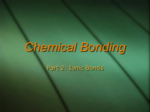 Chemical Bonding Part 2: Ionic Bonds