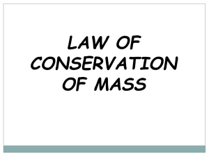 LAW OF CONSERVATION OF MASS