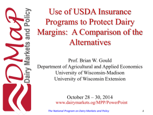 Use of USDA Insurance Programs to Protect Dairy Alternatives