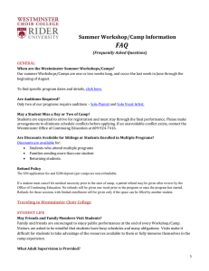 FAQ Summer Workshop/Camp Information (Frequently Asked Questions)