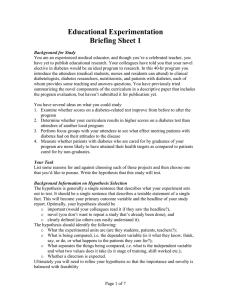 Educational Experimentation Briefing Sheet 1