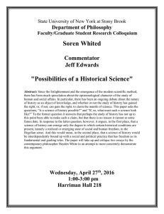 Soren Whited  &#34;Possibilities of a Historical Science&#34; Commentator