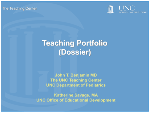 Teaching Portfolio (Dossier)