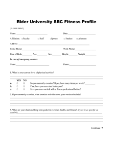 Rider University SRC Fitness Profile