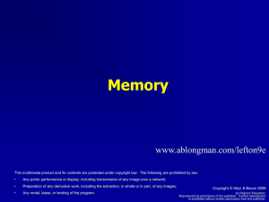 Memory www.ablongman.com/lefton9e