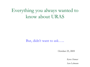 Everything you always wanted to know about URAS October 25, 2005