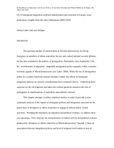 Ch.14 Immigrant integration, political radicalization and terrorism in Europe: some