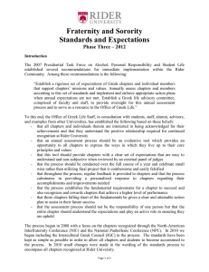 Fraternity and Sorority Standards and Expectations Phase Three – 2012