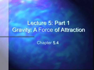 Lecture 5: Part 1 Gravity: A Force of Attraction Chapter 5.4