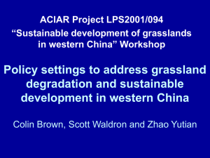 Policy settings to address grassland degradation and sustainable development in western China
