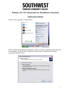 Windows XP VPN Instructions for Broadband Connections