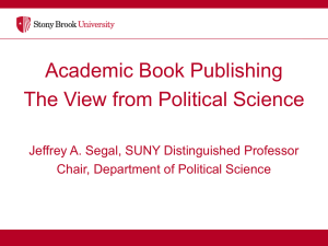 Academic Book Publishing The View from Political Science