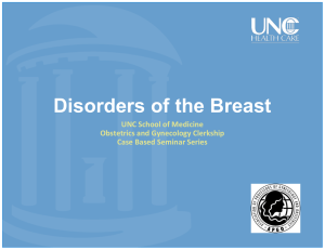 Disorders of the Breast UNC School of Medicine Obstetrics and Gynecology Clerkship