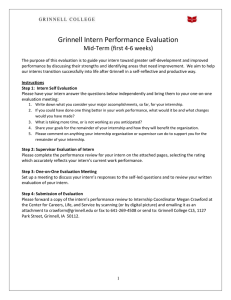 Grinnell Intern Performance Evaluation Mid-Term (first 4-6 weeks)
