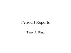 Period I Reports Terry A. Ring