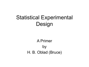 Statistical Experimental Design A Primer by
