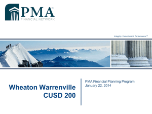 Wheaton Warrenville CUSD 200 PMA Financial Planning Program January 22, 2014