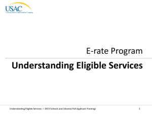 Understanding Eligible Services E-rate Program 1