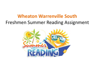 Wheaton Warrenville South Freshmen Summer Reading Assignment