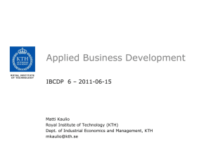 Applied Business Development IBCDP  6 – 2011-06-15