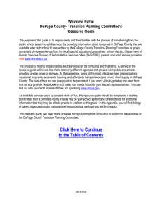 Welcome to the DuPage County- Transition Planning Committee’s Resource Guide