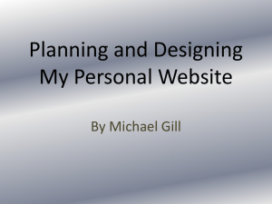 Planning and Designing My Personal Website By Michael Gill