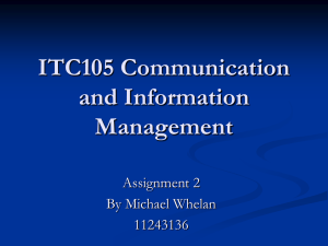 ITC105 Communication and Information Management Assignment 2
