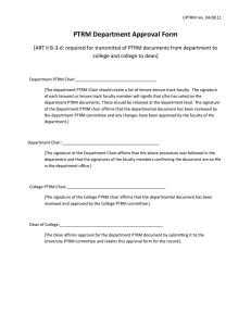 PTRM Department Approval Form