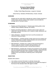 Everyone Needs Shelter An Estimation Activity