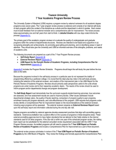 Towson University 7 Year Academic Program Review Process