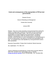 Costs and consequences of the expropriation of FDI by host governments