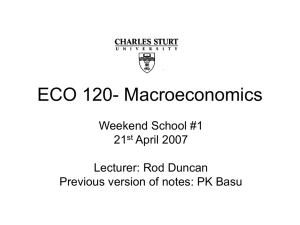 ECO 120- Macroeconomics Weekend School #1 21 April 2007