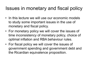 Issues in monetary and fiscal policy