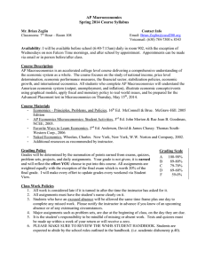 AP Macroeconomics Spring 2014 Course Syllabus