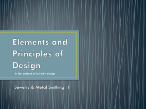 Jewelry &amp; Metal Smithing 1 In the context of jewelry design