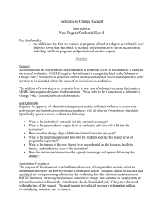 Substantive Change Request Instructions New Degree/Credential Level