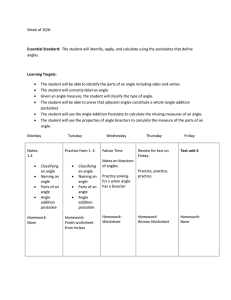 Week of 10/6:  angles.