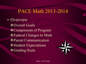 PACE Math 2013-2014 • Overview