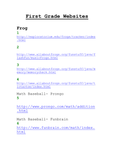 First Grade Websites Frog 1 2