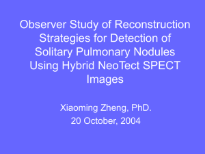 Observer Study of Reconstruction Strategies for Detection of Solitary Pulmonary Nodules