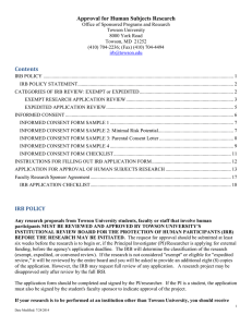 Approval for Human Subjects Research