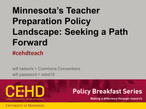 Minnesota’s Teacher Preparation Policy Landscape: Seeking a Path Forward