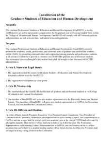 Constitution of the Graduate Students of Education and Human Development Preamble